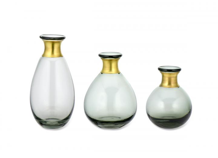 Miza mini glass vases smoke from Nkuku