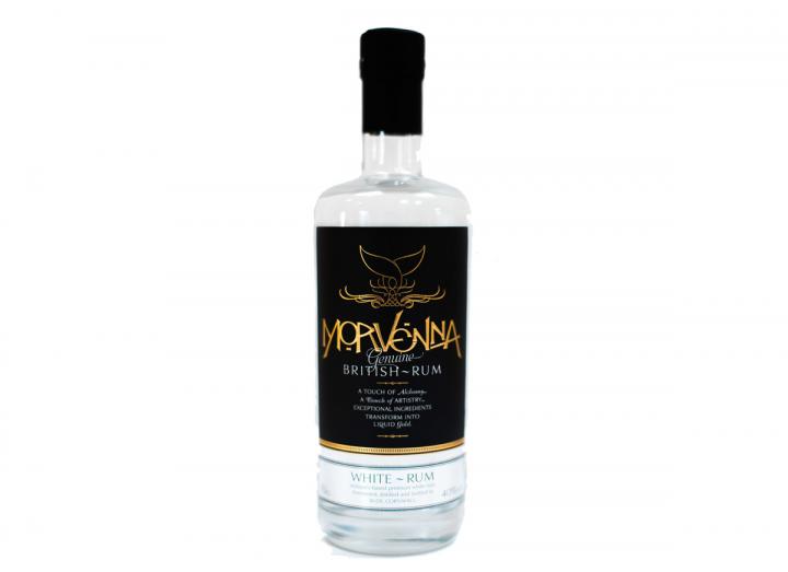 Morvenna British white rum distilled in Cornwall by the Cornish Distilling Co.
