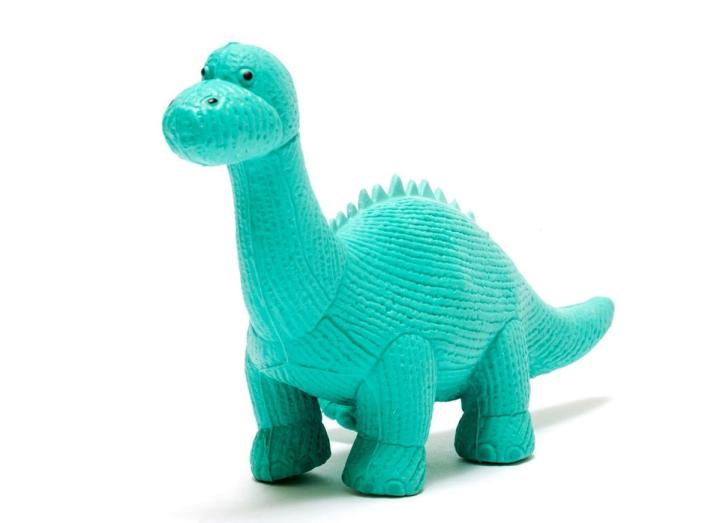 Natural rubber ice blue diplodocus teether from Best Years