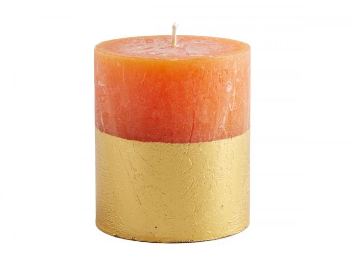 Orange & Cinnamon gold half dipped pillar candle from St Eval