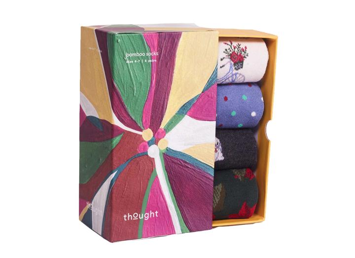 Poinsettia bamboo christmas bike sock box