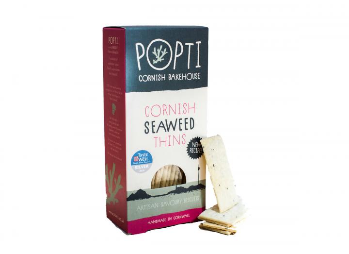 Popti Cornish seaweed savoury thins, handmade in Cornwall