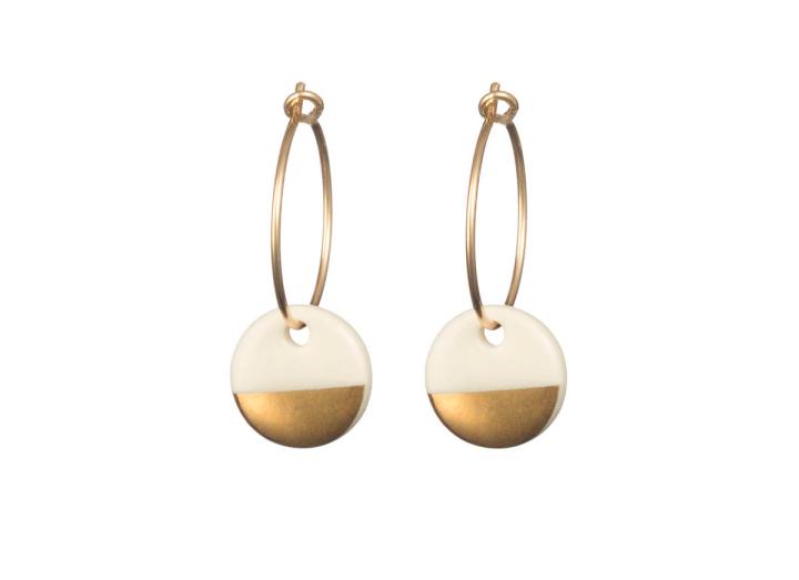 Porcelain gold dipped earrings