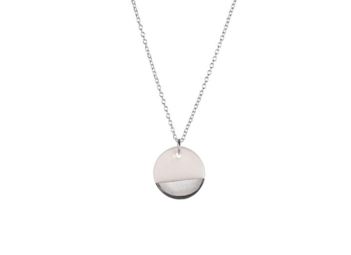 Porcelain silver dipped necklace