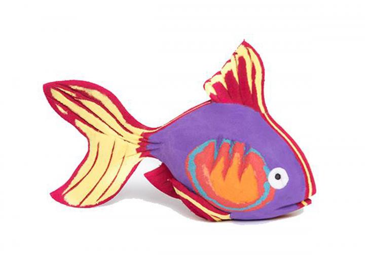 Reef Fish sculpture made from flips flops by Ocean Sole