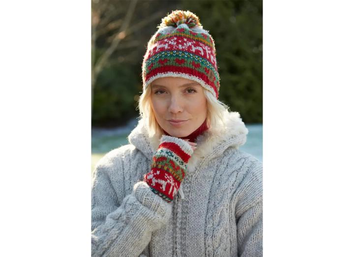 Reindeer Christmas bobble beanie