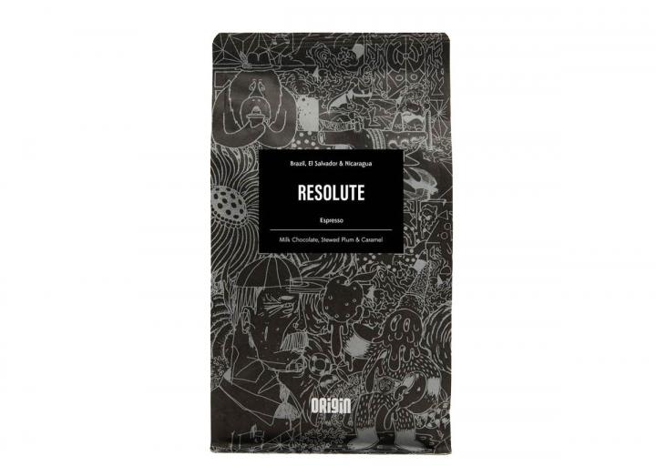 Resolute ground espresso coffee from Origin in Cornwall
