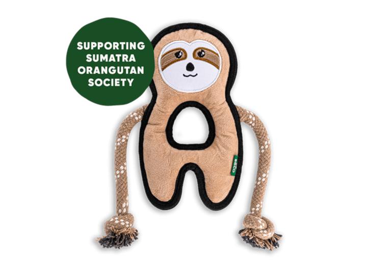 Rough & tough recycled sloth dog toy