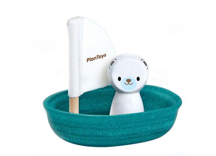 Plan Toys sailing boat with polar bear