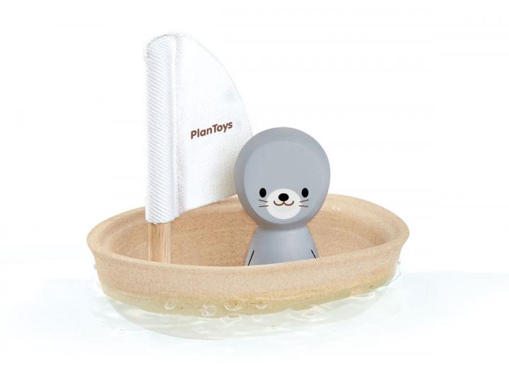 Plan Toys sailing boat with seal