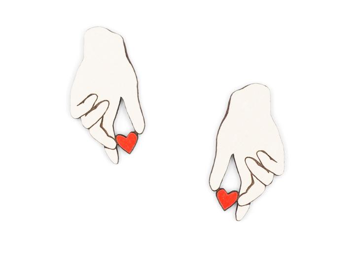 Touching my heart stud earrings