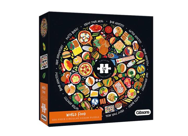 World Food 500 piece circular jigsaw puzzle from Gibsons