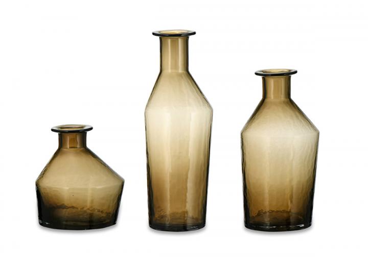 Zaani glass vases in coffee from Nkuku