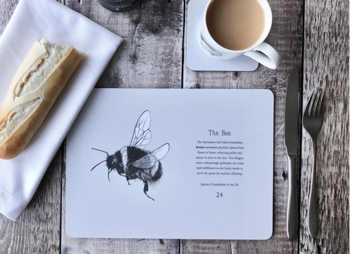 Bee print placemat from Creature Candy