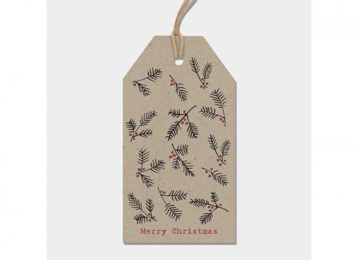 Berry branches luggage tag