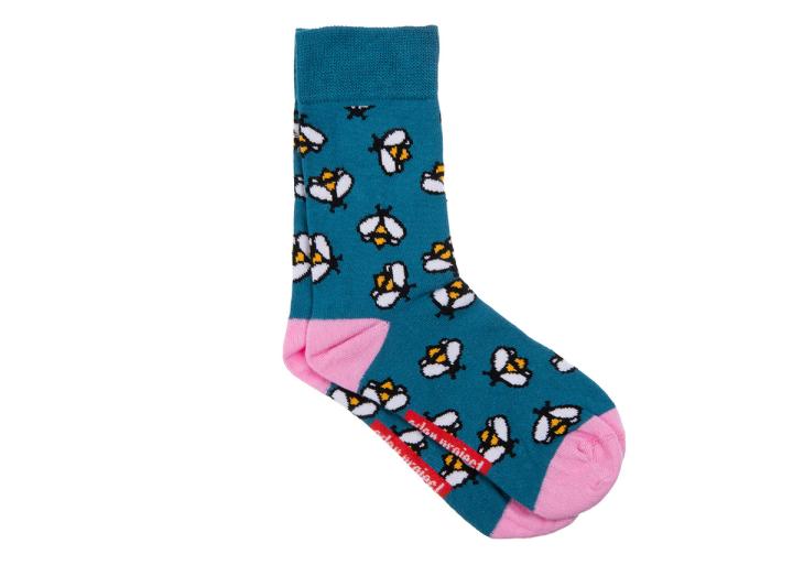 Blue bee bamboo socks