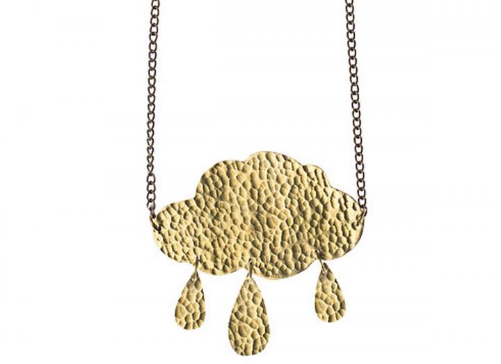 Brass cloud necklace