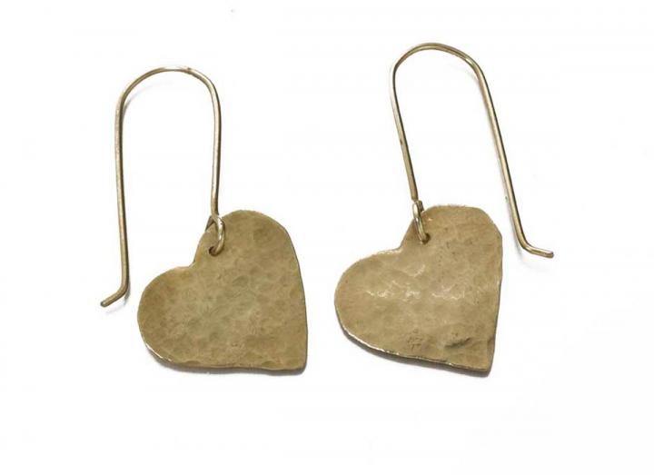 Brass earrings heart