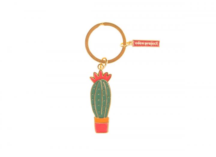 Cactus enamel keyring