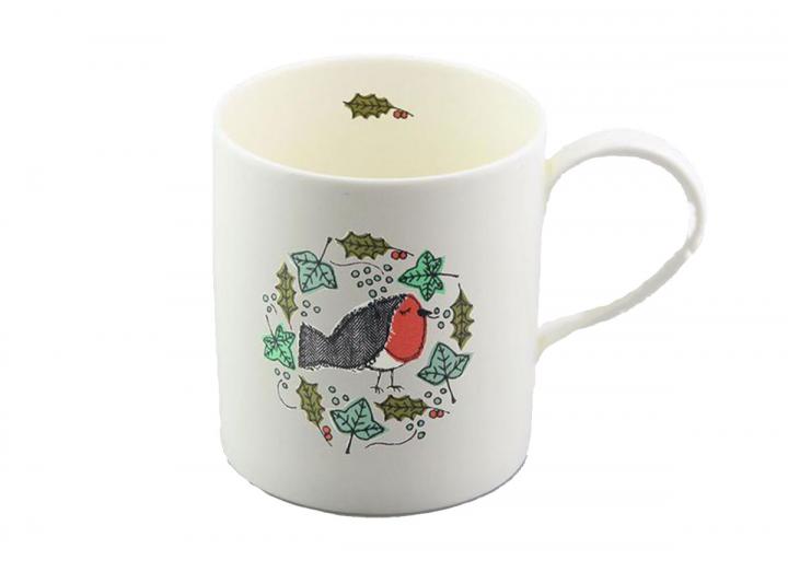 Christmas robin mug
