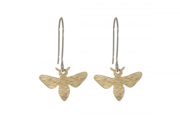 Brass bee earrings