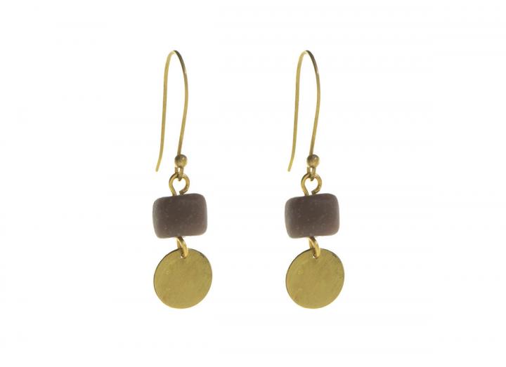 Earth barrel earrings