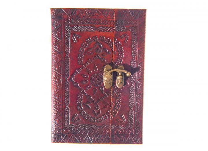 Embossed leather journal with clasp