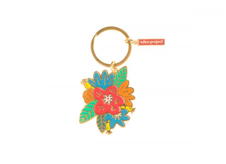 Floral enamel keyring