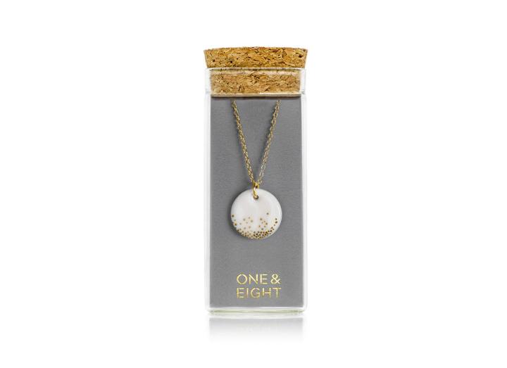 Porcelain gold mist necklace