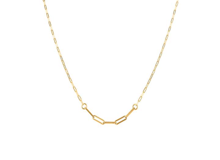 Gold paperclip necklace