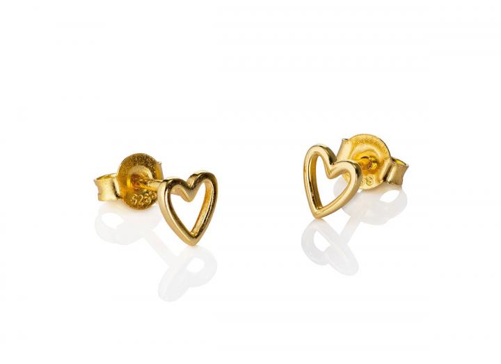 Gold open heart earrings