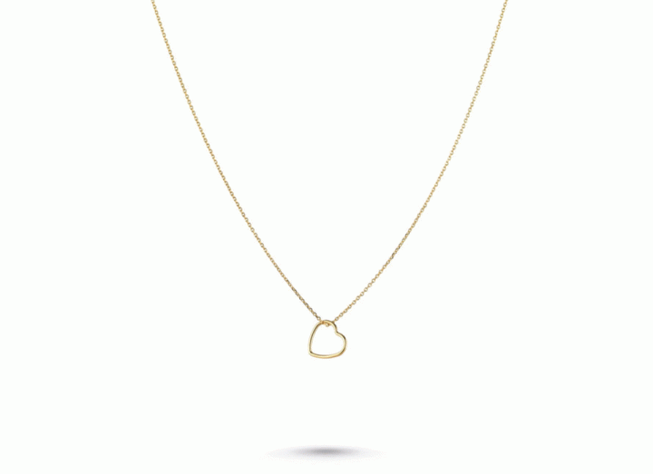 Gold open heart necklace