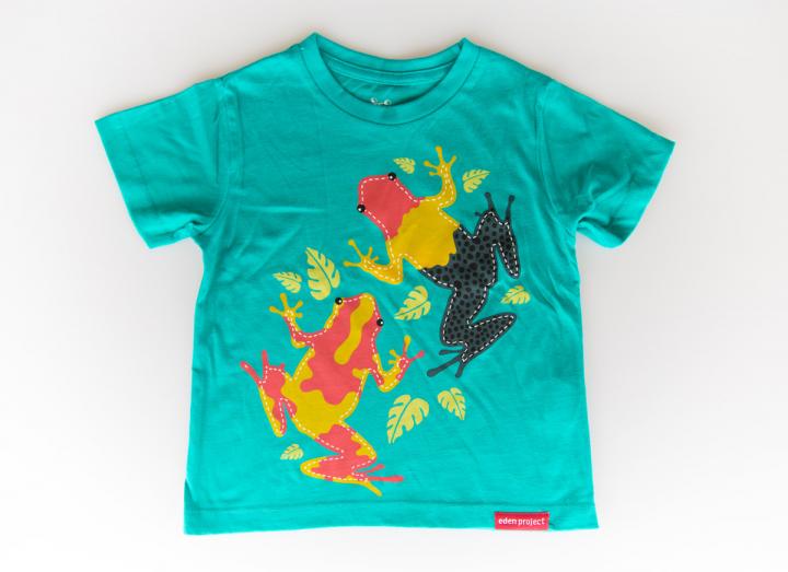 Kids tree frog t-shirt sea green