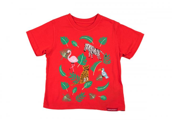 Kids tropical t-shirt red