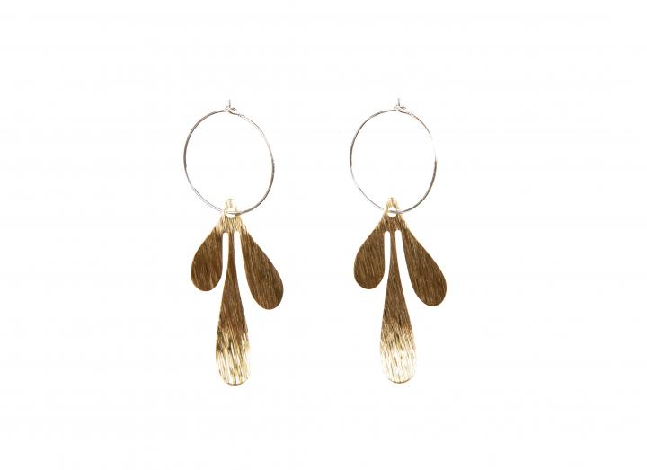 Brass earrings teardrop