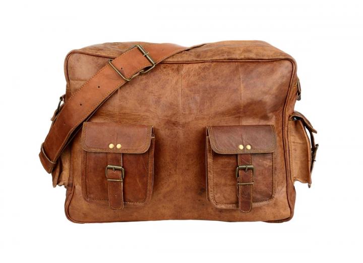Large leather overnight bag