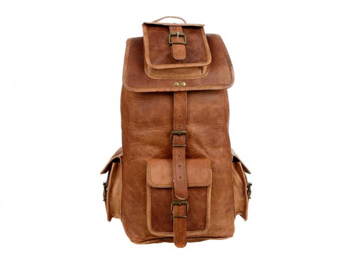 Large leather rucksack
