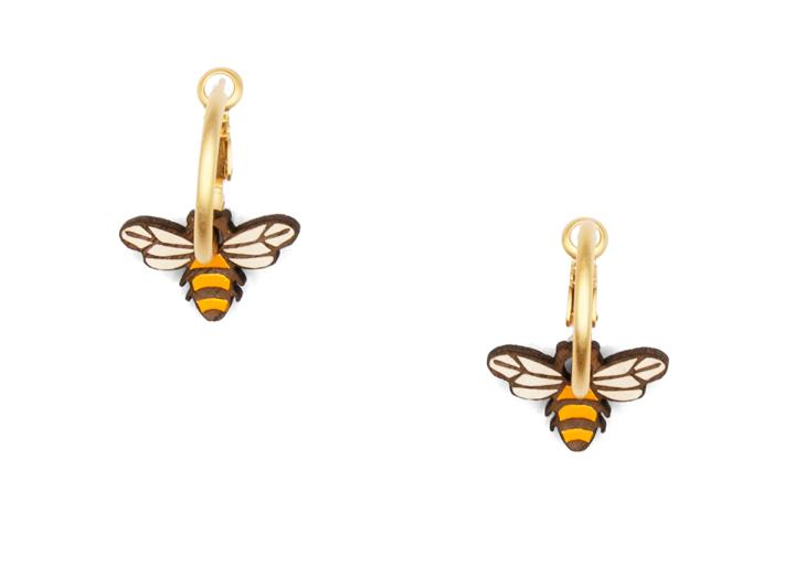 Little bee hoop earrings