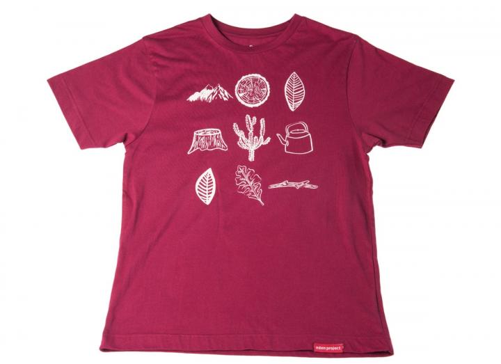 Mens explore print t-shirt burgundy