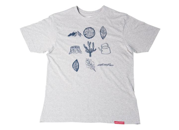 Mens explore print t-shirt grey marl