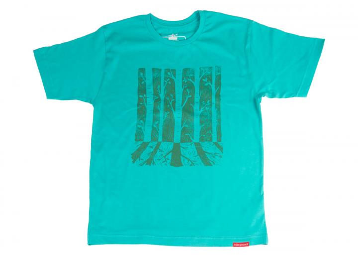 Men's tree reflection t-shirt baltic blue