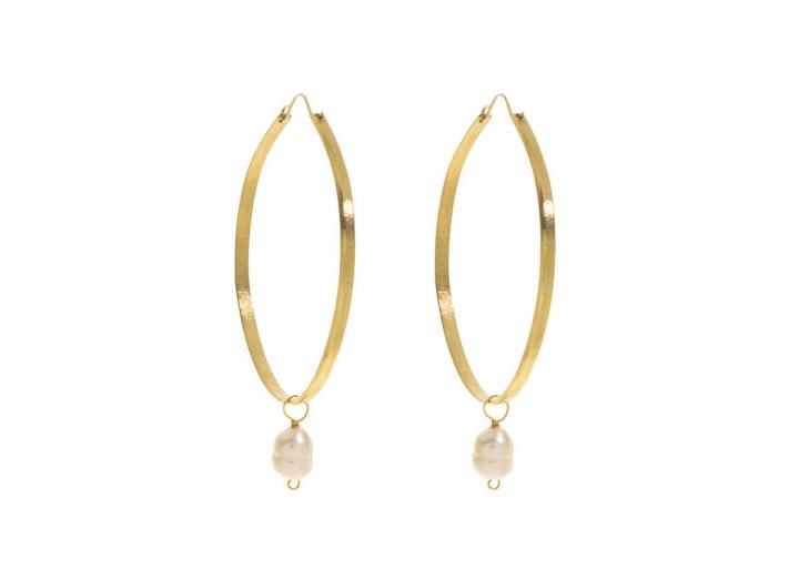 Pearl hoop earrings