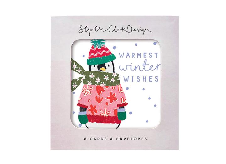 Penguin christmas card pack