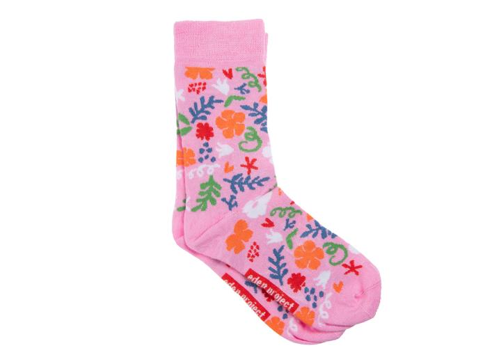 Pink ditsy floral socks