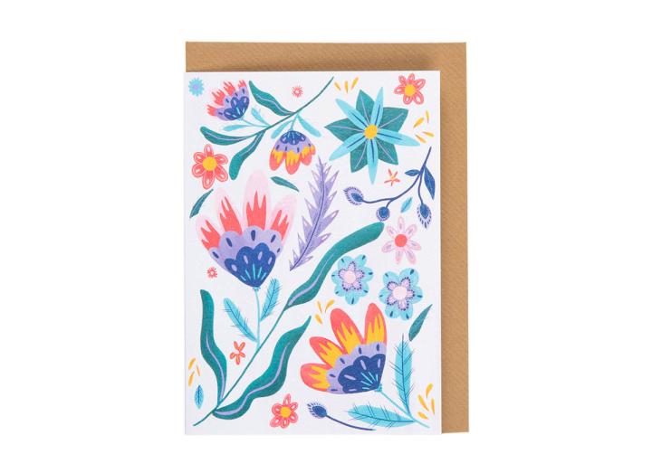 Tropical flowers card