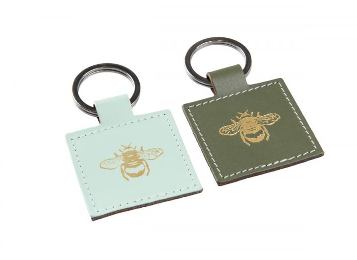 Recycled leather keyring