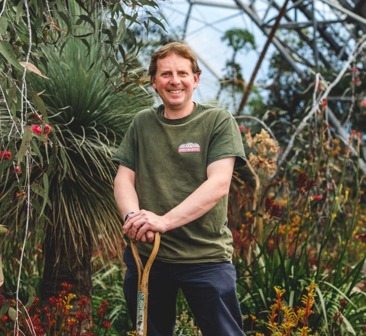 Horticulturalist Colin Skelly in the Eden Project's Mediterranean Biome
