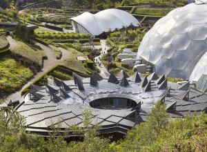 An overhead view of the Eden Project