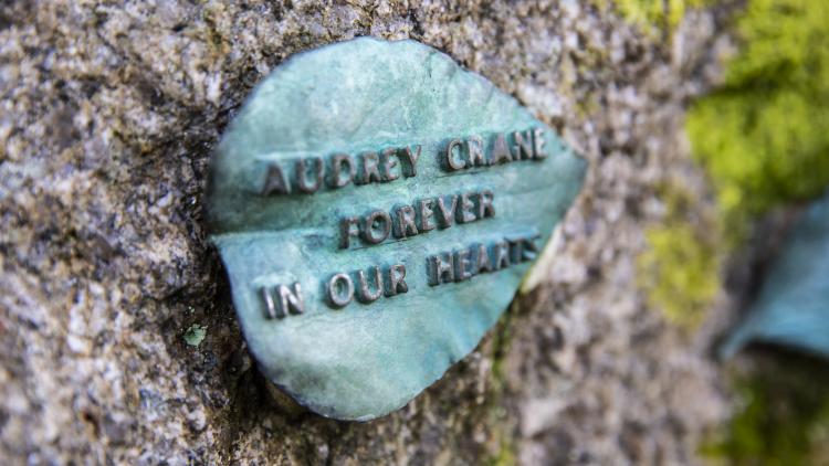 Bespoke bronze leaf on granite rock