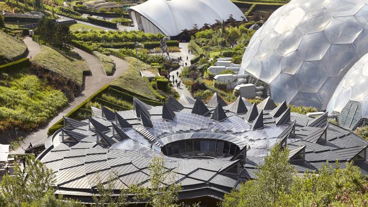 An overhead view of the Eden Project